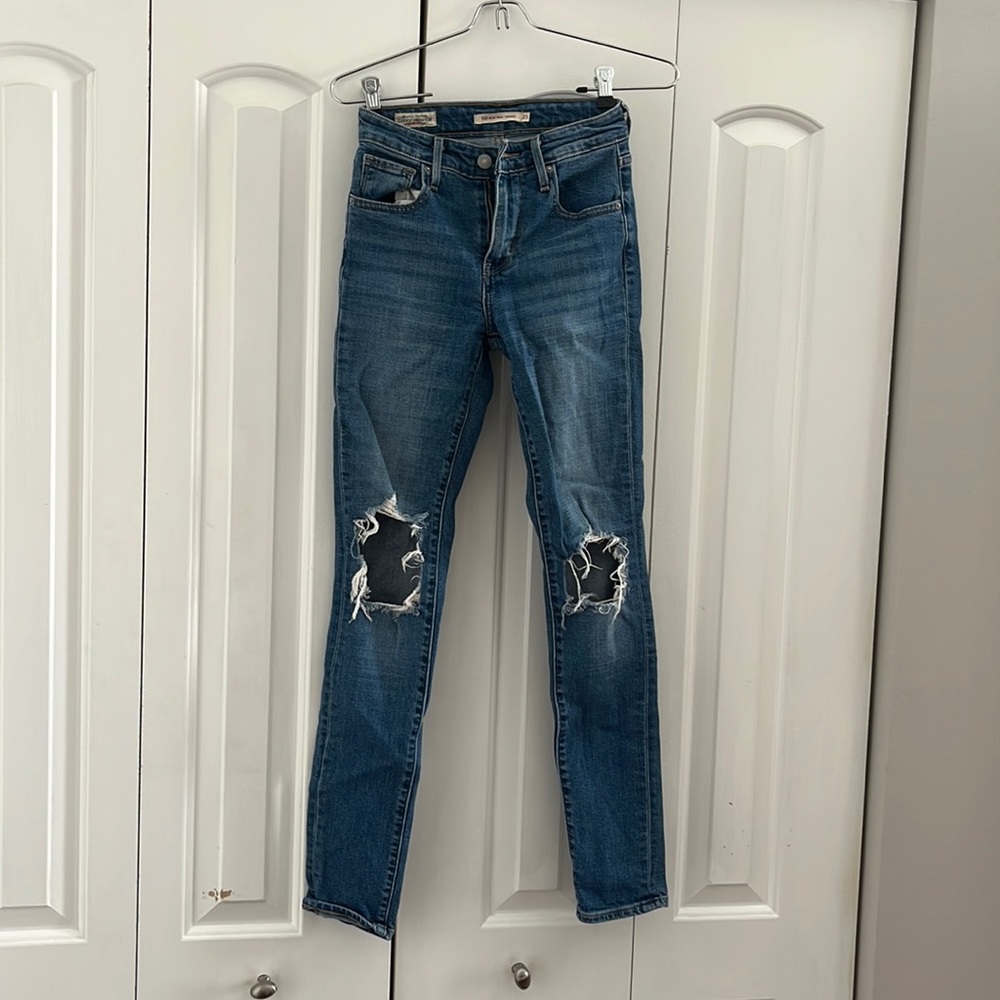 Levi’s 721 high rise ripped skinny jeans